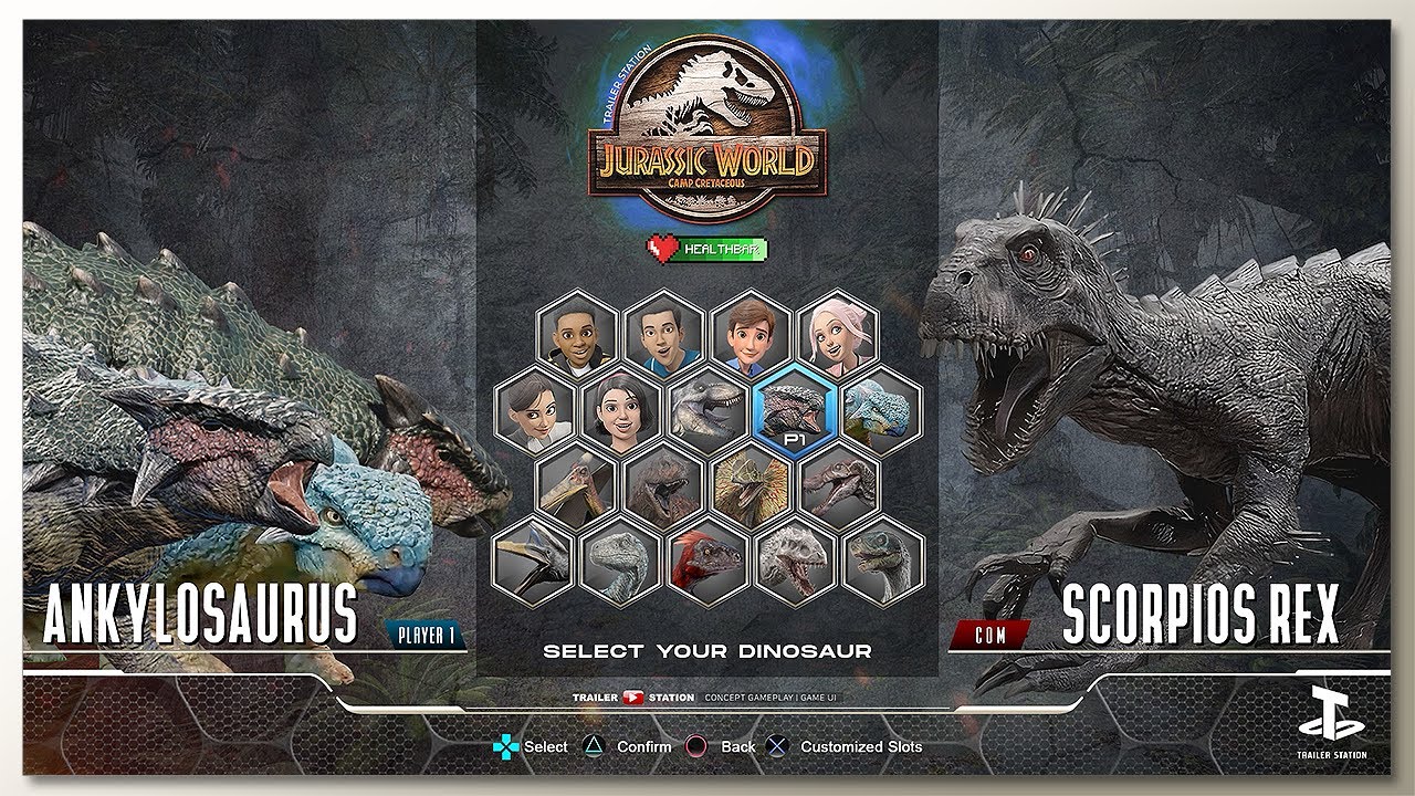Ankylosaurus vs Scorpius Rex with Healthbars