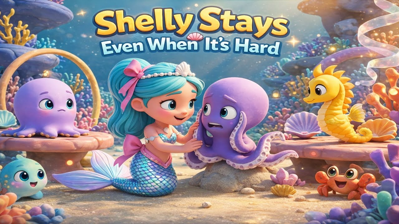 Shelly Mermaid  Stays Even When It’s Hard 🧜‍♀️💙  Emotional Ocean Cartoon for Kids