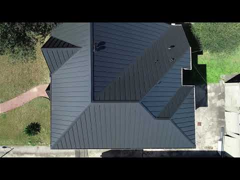 Houston metal roof aerial video 9