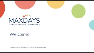 MAXDAYS Welcome Speech Day 2 by Julia Gerson Wealth