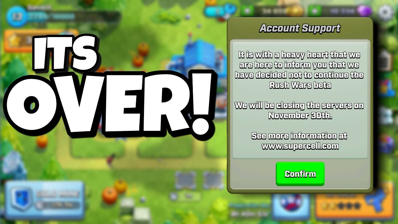 RUSH WARS IS OVER! Not Going Global