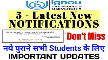 IGNOU 5 IMPORTANT NOTIFICATIONS | Latest Updates for all Students By TIPS GURU