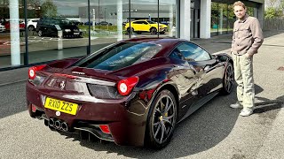 Collecting my new Ferrari 458 Italia, formerly owned by Chris Evans!