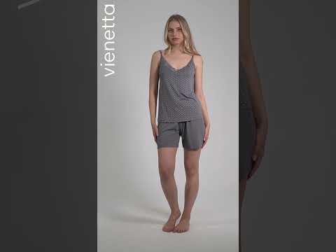 Купить Пижама из вискозы с кружевом (майка + шорты) VIENETTA 6040080928 в Украина в Lingerie.ua - Одяг для дому та відпочинку, Видео 2