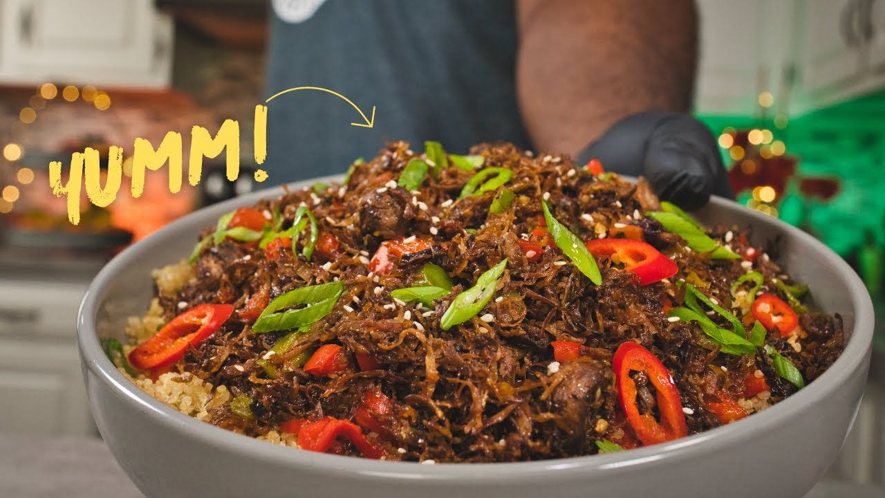 Shredded King Oyster Mushroom Bulgogi and Quinoa Dr Sebi Approved
