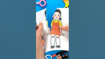 Amazing Paper Craft Trick with Creepy Doll by Squid Game 🤑#squidgame #animation #doll #squidgame2