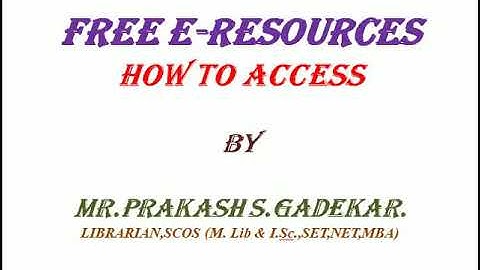 How to Access free E-RESOURCES