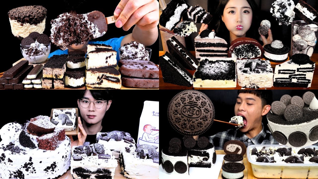 OREO EATING MUKBANG 🍫🍰 || OREO CAKE, CHOCOLATE & ICE CREAM ASMR MUKBANG ...
