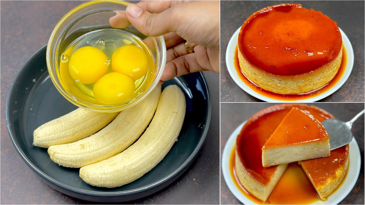 কলা আর ডিম দিয়ে চুলায় তৈরি ক্যারামেল পুডিং | Banana Pudding Recipe | Ramadan Dessert Recipe pudding