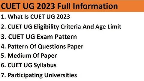 CUET UG 2023 Detail Video In Hindi            #anas_du