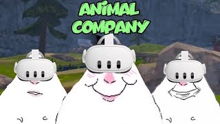 3 Idiots vs 1 vr game...and each other! (Animal company funny moments)