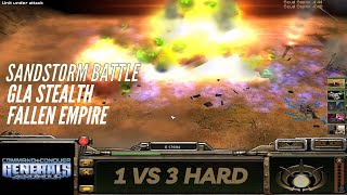 Desert Storm: GLA Stealth Vs 3 Hard C & C Generals Zero Hour - Sandstorm Battle (Fallen Empire)