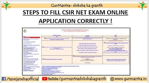 HOW TO FILL CSIR NET EXAM ONLINE APPLICATION FORM STEP BY STEP