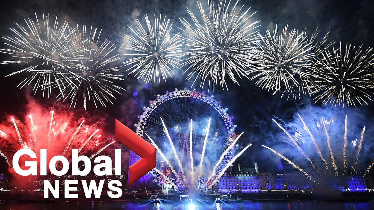 New Year's 2020: London Eye dazzles as England welcomes 2020 - YouTube