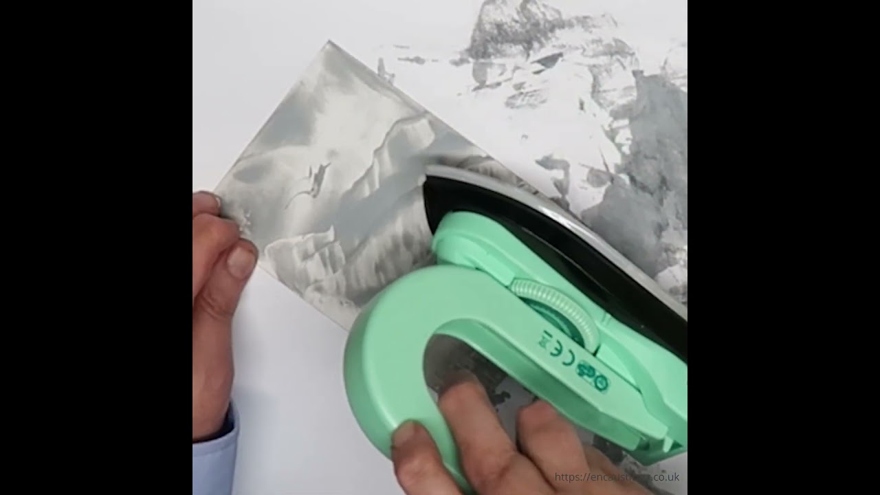 Encaustic Art - Painting in one colour - Grey wax block 17