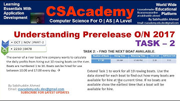 Prerelease CS-2210,0478 October | November 2017. TASK 2. By Sabihuddin Ahmed