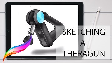 Product Design Sketching - Digital Sketching a Theragun in Procreate