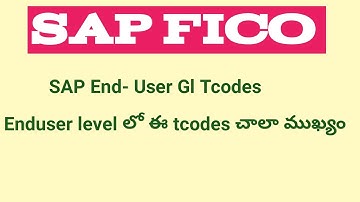 sap enduser GL Tcodes telugu || Sap fico Tcodes telugu
