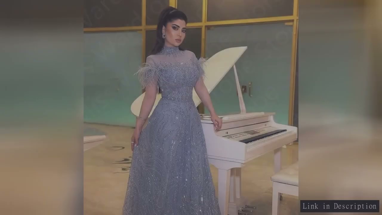 Customized Prom Dresses Exquisite Classic Organza Feather Beading Draped A-line Long Dress High Qual