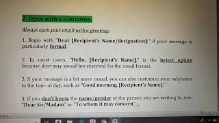Unit 5 lecture 3 Email Writing