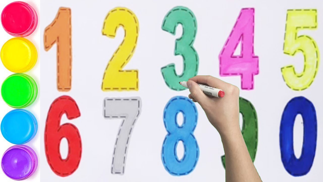 1234567890 /// How to Draw and Paint Numbers 1234567890 Easy For Kids ///  KS ART #KIDS 