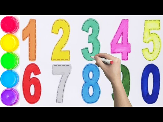 1234567890, Super Easy Drawing, Painting & Coloring Numbers for Kids