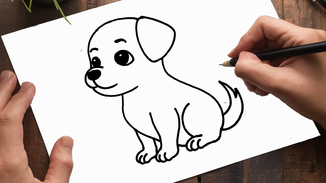 How To Draw A Cute Dog Step By Step For Kids