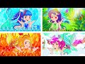FOUR ELEMENTALS PRINCESSES: Ice, Earth, Fire, Air! Funny Situations | Poor Princess Life Animation