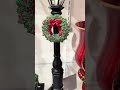 Raz 18" Black Lamp Post with Wreath Lighted Christmas Figure 4601610