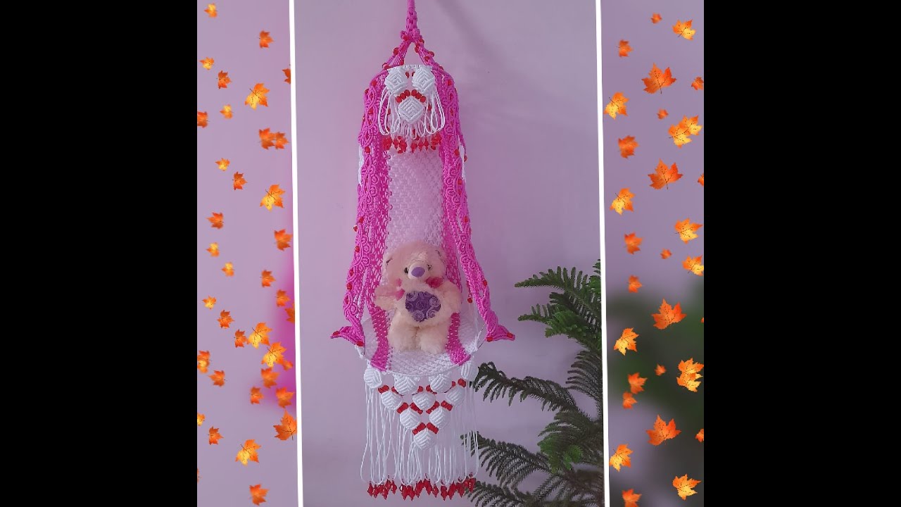 New Macramé Jhula Wall Hanging with Design/ मैक्रैम झूला वॉल हैंगिंग ...