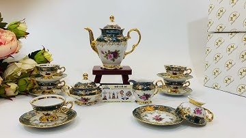 Bộ ấm trà hoa hồng 15 món cộng hòa Séc