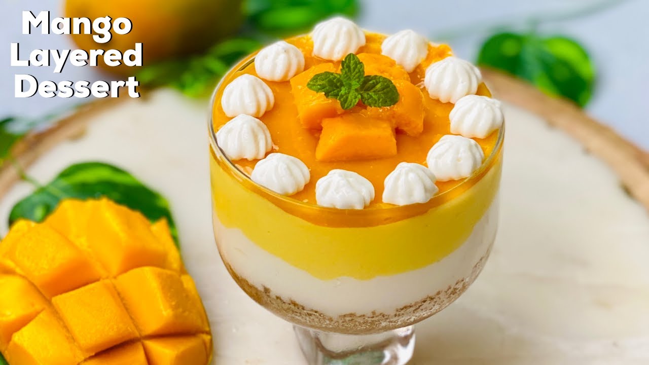 Mango cheese cake parfait | Mango Dessert Recipe | Flavourful Food