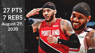 Carmelo Anthony 27 PTS 7 REBS |Blazers vs Lakers| NBA Playoffs 8/29/20