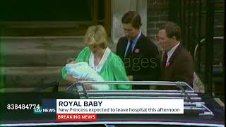(1982) Princess diana leaving hospital Charles with baby William