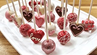 Valentine's Day Cake Pops❤SIMPLE Decorations Recipe