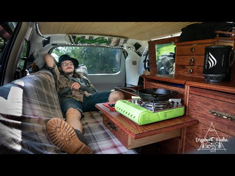 Stealth DIY Mini Van camper Tour | Full kitchen with hidden sink, and more unique builds + features!