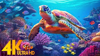 Aquarium 4K VIDEO (ULTRA HD) 🐠 Beautiful Coral Reef Fish - Relaxing Sleep Meditation Music #5