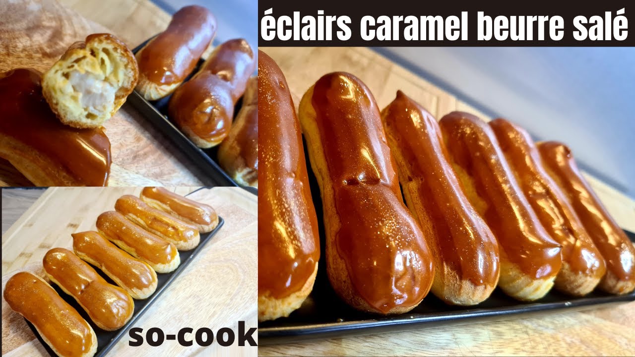 Eclairs au Caramel Beurre Salée Recette Cyril Lignac YouTube