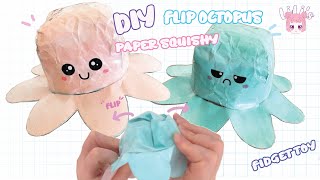DIY Paper Squishy Flip Octopus Fidget Toy [Step by Step Tutorial with Free Print Template]