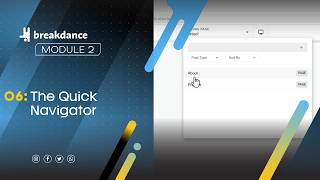 06 The Quick Navigator - Super Page And Template Navigationlearn Breakdance Module 2