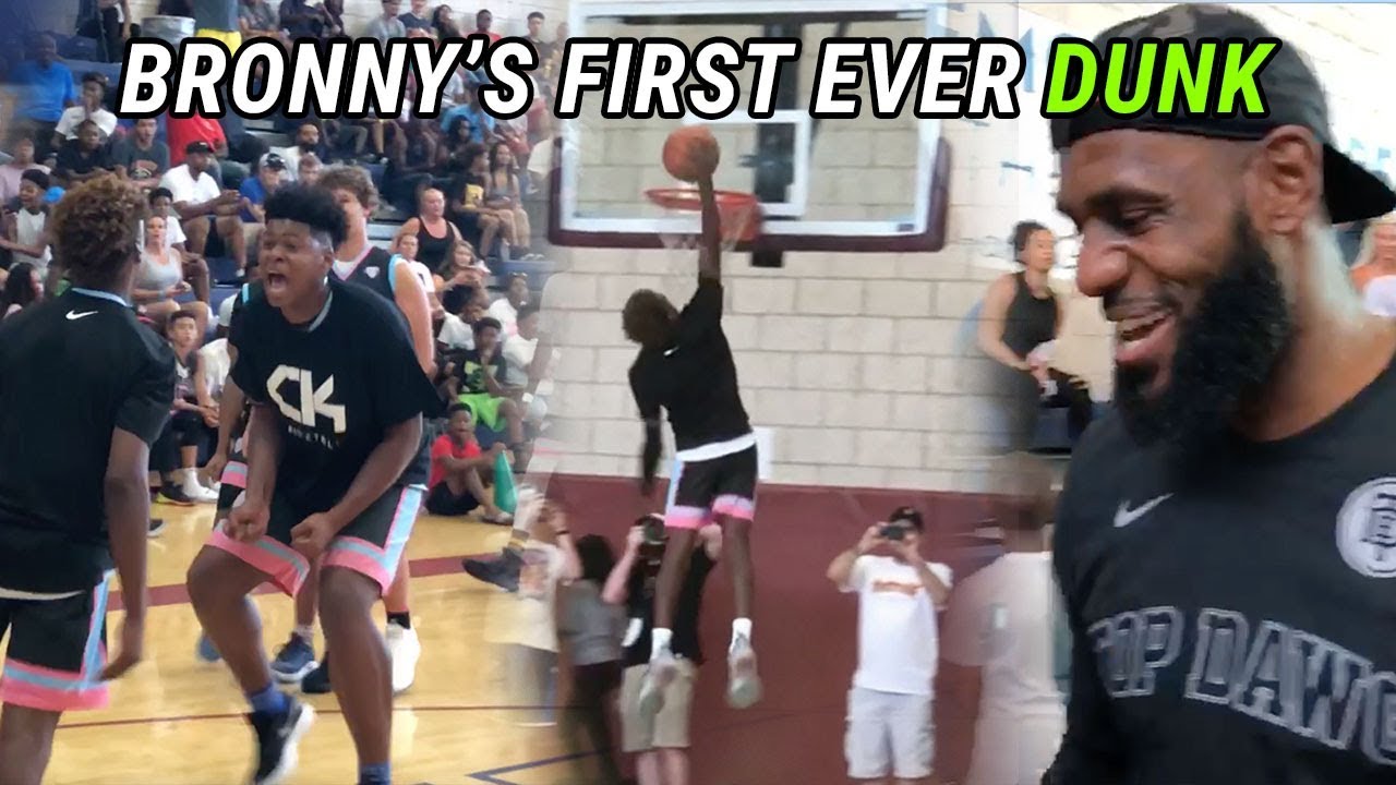 bronny james first dunk