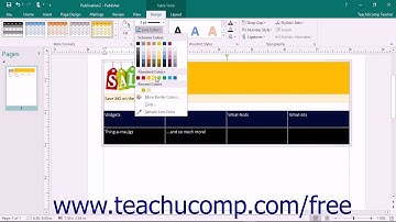 Publisher 2016 Tutorial Formatting Tables Microsoft Training