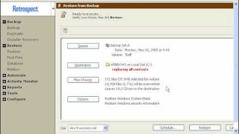 Restore Entire Disk into a Folder Using Retrospect for Windows