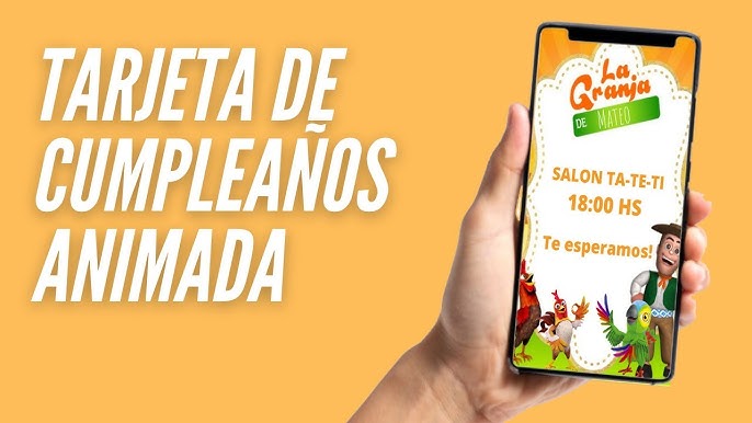 Invitación de cumpleaños de la granja de zenon en el celular - Aprende Facil