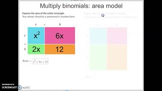 Multiply binomials: Area Model