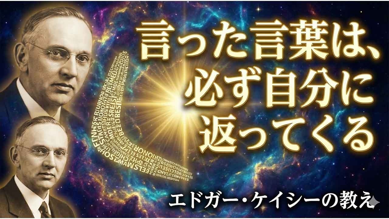 言った言葉は、必ず自分に返ってくる　エドガーケイシーから学ぶ 　40代 50代60代70代 スピリチュアル