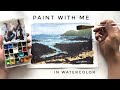 Paint with me  step by step watercolor painting tutorial for beginners easy  rocky beach