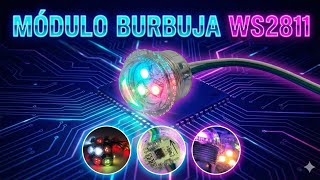 Como conectar el modulo burbuja WS2811B Pixel LED 🔴🟢🔵 Controlador SP110E | Tutorial principiantes ✨️