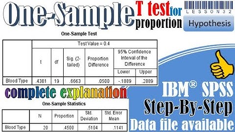 One sample T test for proportion in SPSS