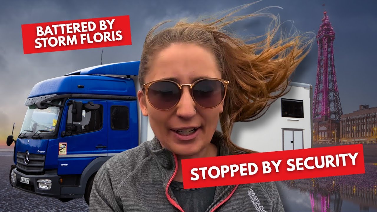 SURVIVING STORMS AND SECURITY GUARDS In Blackpool (UK Vanlife)